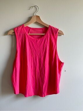 EUC Lululemon Sculpt Cropped Tank Top Lightweight Stretch Pink